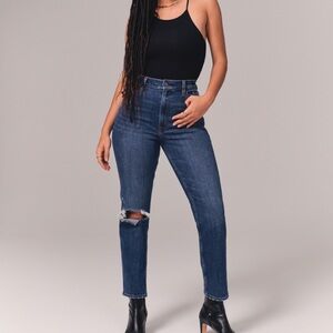Abercrombie & Fitch Dark Blue Cropped Jeans